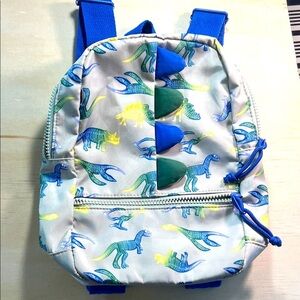 Dinosaur Print Kids Backpack - Blue and Green